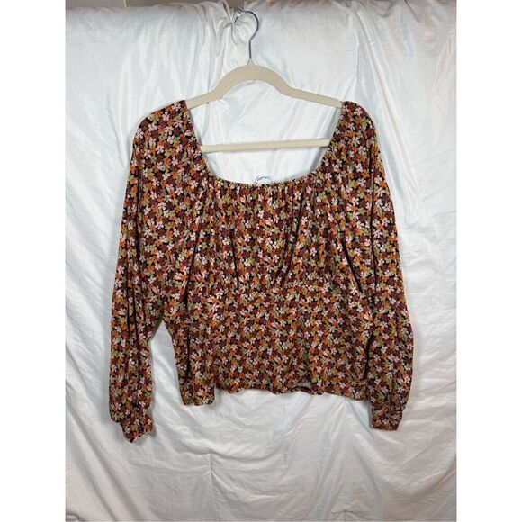 Arula Floral Boho Peasant Shirt 3X Off-the-Shoulder Top NWT - Picture 5 of 7